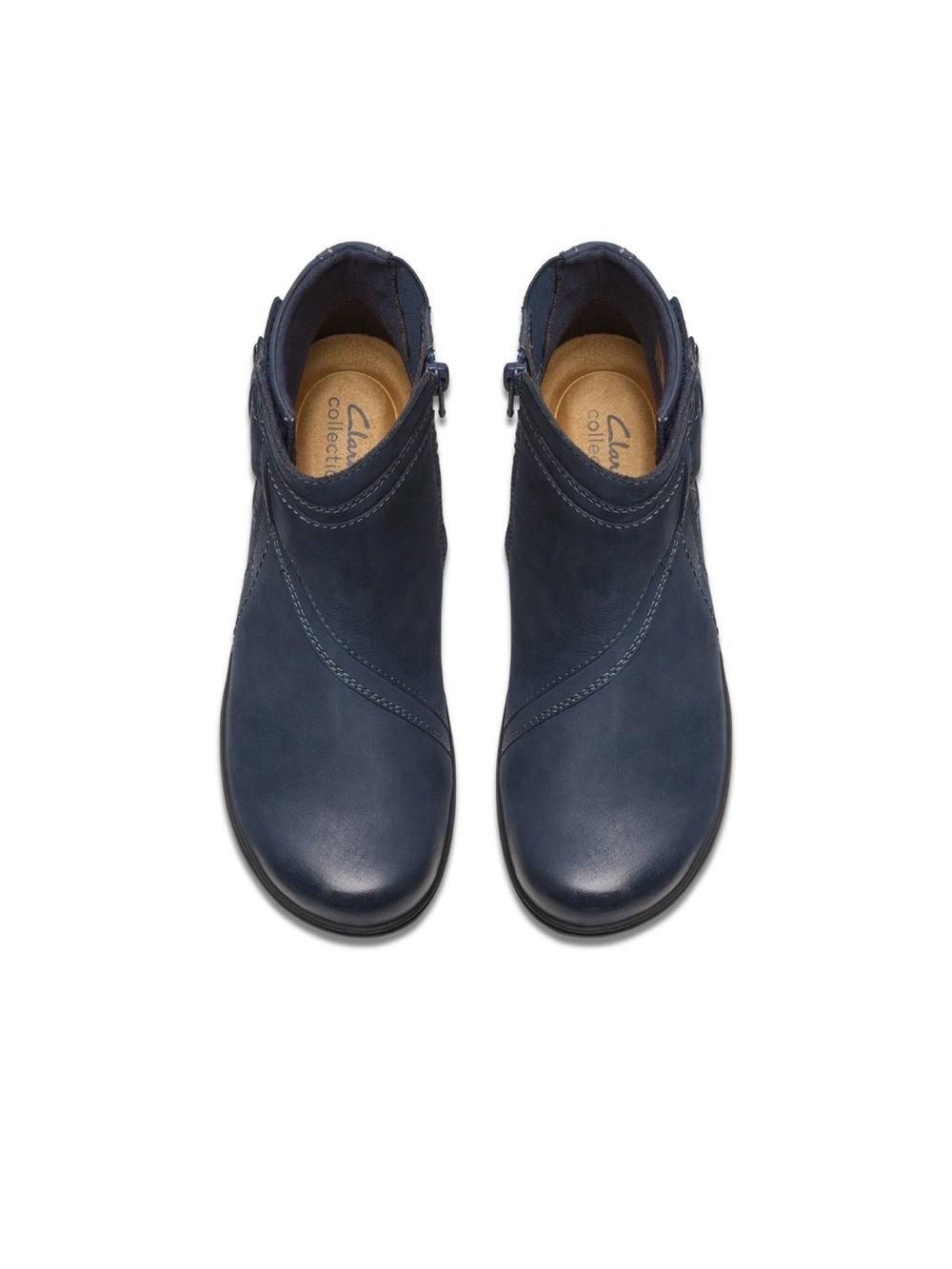 NWT Clarks Women's Navy Carleigh Dress Casual Boot Nubuck Leather 9W - Picture 6 of 7